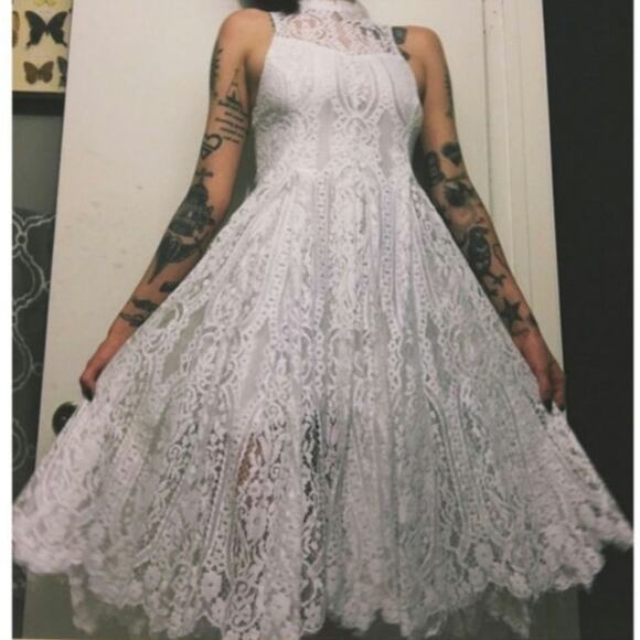 Free People Angel Rays White Midi Lace Dress - Picture 7 of 8